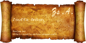 Zsuffa Anton névjegykártya